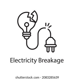 Electricity Breakage vector outline Icon Design illustration. Web And Mobile Application Symbol on White background EPS 10 File
