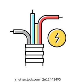 electricity cable color icon vector. electricity cable sign. isolated symbol illustration