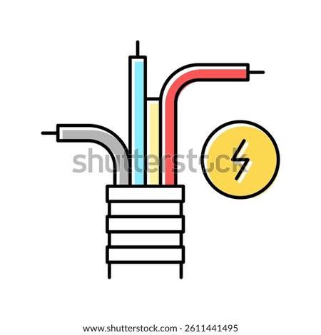 electricity cable color icon vector. electricity cable sign. isolated symbol illustration