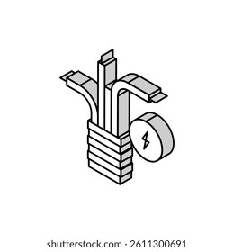 electricity cable isometric icon vector. electricity cable sign. isolated symbol illustration