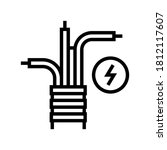 electricity cable line icon vector. electricity cable sign. isolated contour symbol black illustration