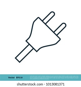 Electricity Cable Plugin Icon Vector Logo Template Illustration Design. Vector EPS 10.