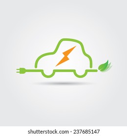 Electricity Car. Vector illustration in EPS10. Included high resolution jpg file.