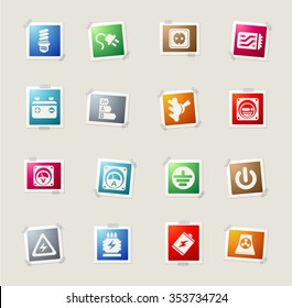 Electricity card icons for web