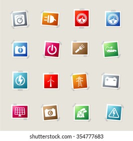 Electricity card icons for web