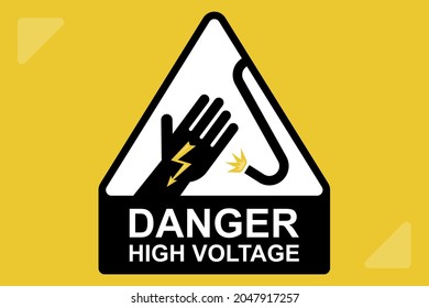 electricity caution icon. hand conductor with zipper. flat vector illustration.