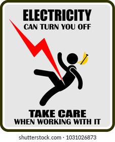 electricity, caution sign