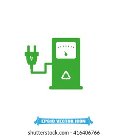 Electricity charging station icon vector.