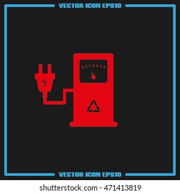 electricity charging station icon vector