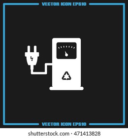 electricity charging station icon vector
