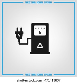 electricity charging station icon vector