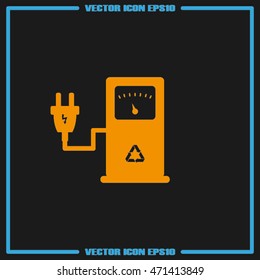 electricity charging station icon vector