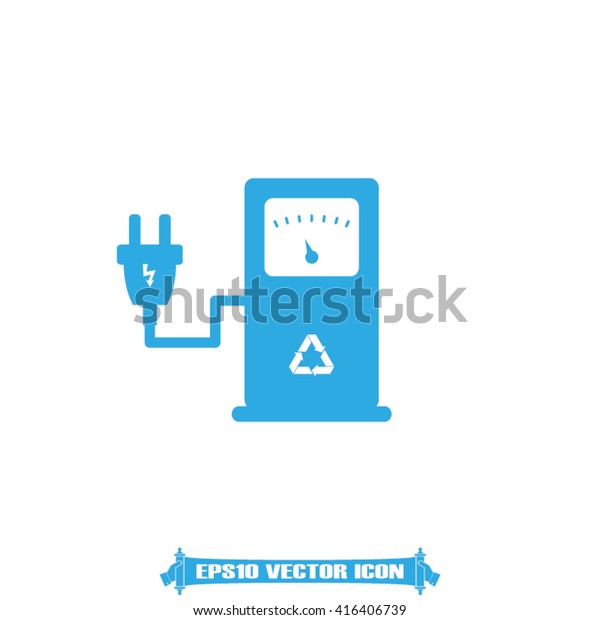 Electricity charging station\
icon vector