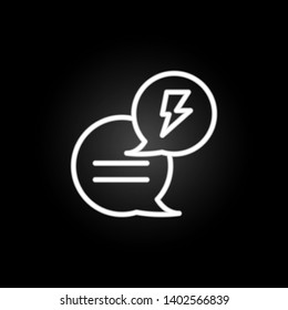 electricity, chat neon icon. Elements of electricity set. Simple icon for websites, web design, mobile app, info graphics