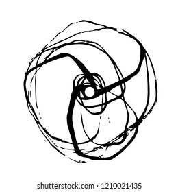 Electricity circle. Lightning. Circulation. Cycle. Freehand vector illustration. Logo. Print.