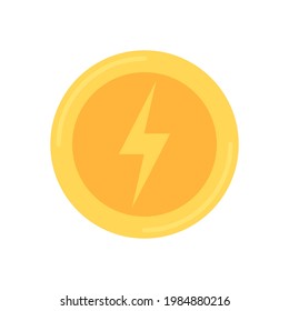 Electricity coin vector. Blot symbol.