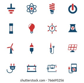 electricity color vector icons for web and user interface design