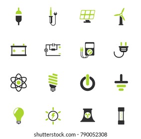 electricity color vector icons for web and user interface design