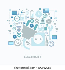 Electricity concept design on clean background,vector