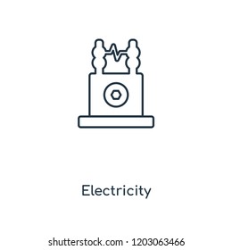 Electricity concept line icon. Linear Electricity concept outline symbol design. This simple element illustration can be used for web and mobile UI/UX.