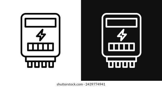 Electricity Consumption Meter Icon. Home Energy Usage Indicator. Utility Meter Sign