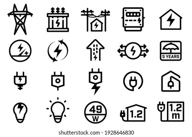 Electricity consumption and power generation from electric factory to home and community.