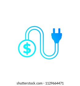 electricity costs vector icon