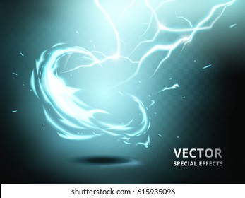 electricity current element that can be used as special effect, teal background 