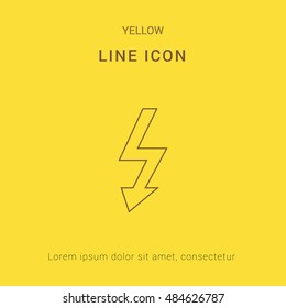 Electricity Cute yellow thin line icon / logo Design