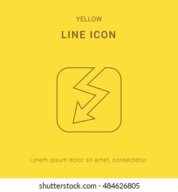 Electricity Cute yellow thin line icon / logo Design