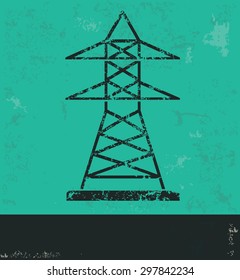 Electricity design on green background,grunge vector