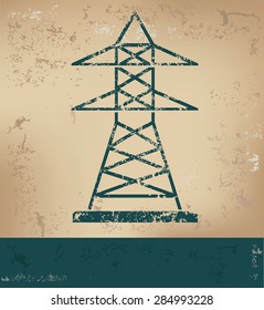 Electricity design on old paper background,grunge concept,vector