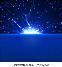 Descarga de electricidad, un destello de luz