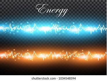 Electricity discharge. Vector illustration.