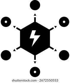 Stromverteilungsnetz Glyphe einzelne Ikone Illustration