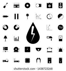 electricity in a drop icon. Universal set of web for website design and development, app development