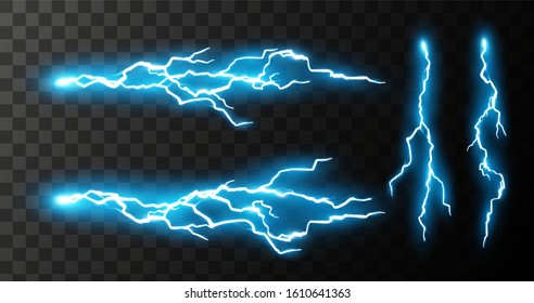 Electricity effect. Powerful charge lightning.