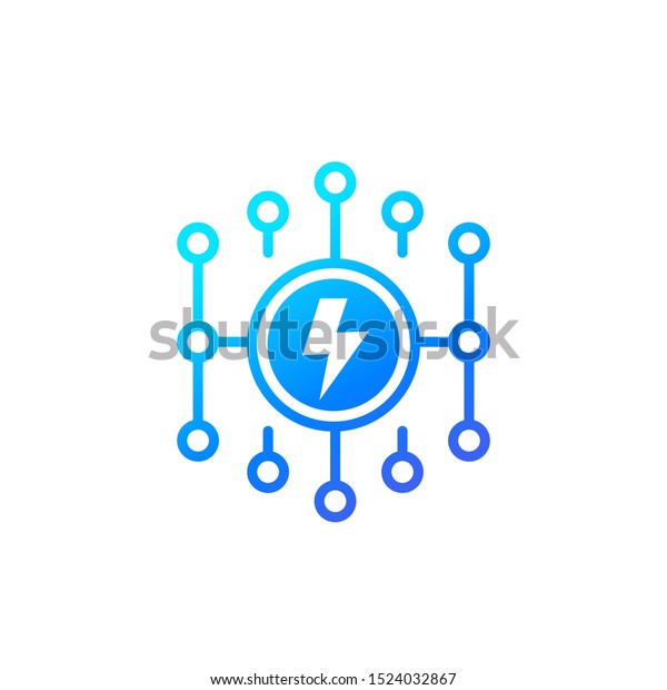 electricity, electric grid\
icon, vector
