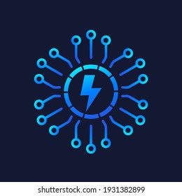 electricity and electric grid vector icon
