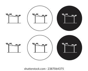 Electricity electric tower line icon set. Power pole vector illustration.