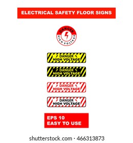 Electricity emergency warning signs design illustration for safety first (danger high voltage)