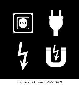 Electricity and energy icon set
