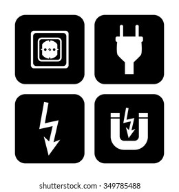 Electricity and energy icon set