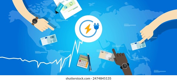 Electricity energy price going up rising high rise increase in electric commodity market international trading market