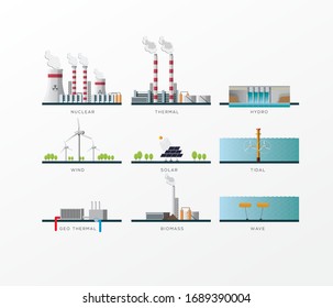 Electricity & energy vector illustration