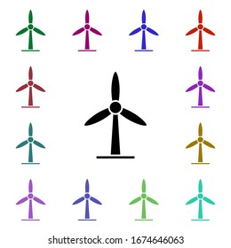 Electricity, energy, windmill multi color style icon. Simple glyph, flat vector of ecology icons for ui and ux, website or mobile application
