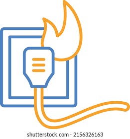 Elektrofeuer-Vektorsymbol. Kann für Druck-, Mobil- und Web-Anwendungen verwendet werden.