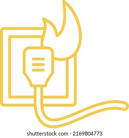 Icono del vector de incendio de electricidad. Se puede usar para imprimir, móviles y aplicaciones web.