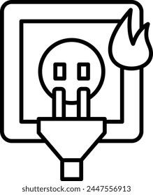 Electricity Fire vector icon. Can be used for printing, mobile and web applications.