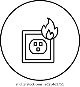 Ícone do vetor de incêndio de eletricidade. Pode ser usado para impressão, aplicativos móveis e da Web.